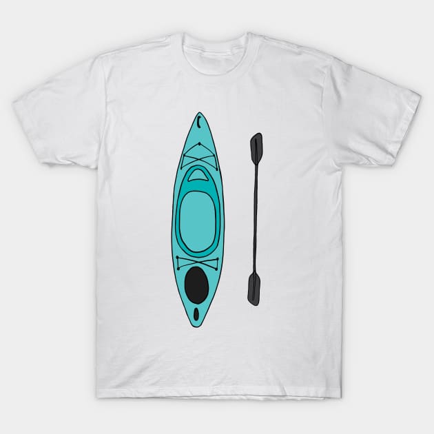 Kayak and Paddle Set T-Shirt by murialbezanson